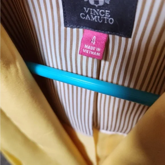 Vince Camuto Yellow Blazer Tailored Fit Classic Lapel - Picture 2 of 4